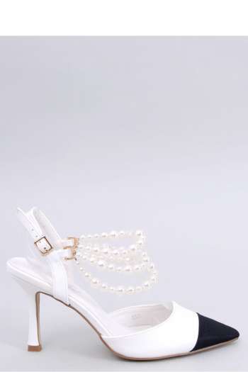  Pantofi cu toc subţire (stiletto) model 176409 Inello  alb